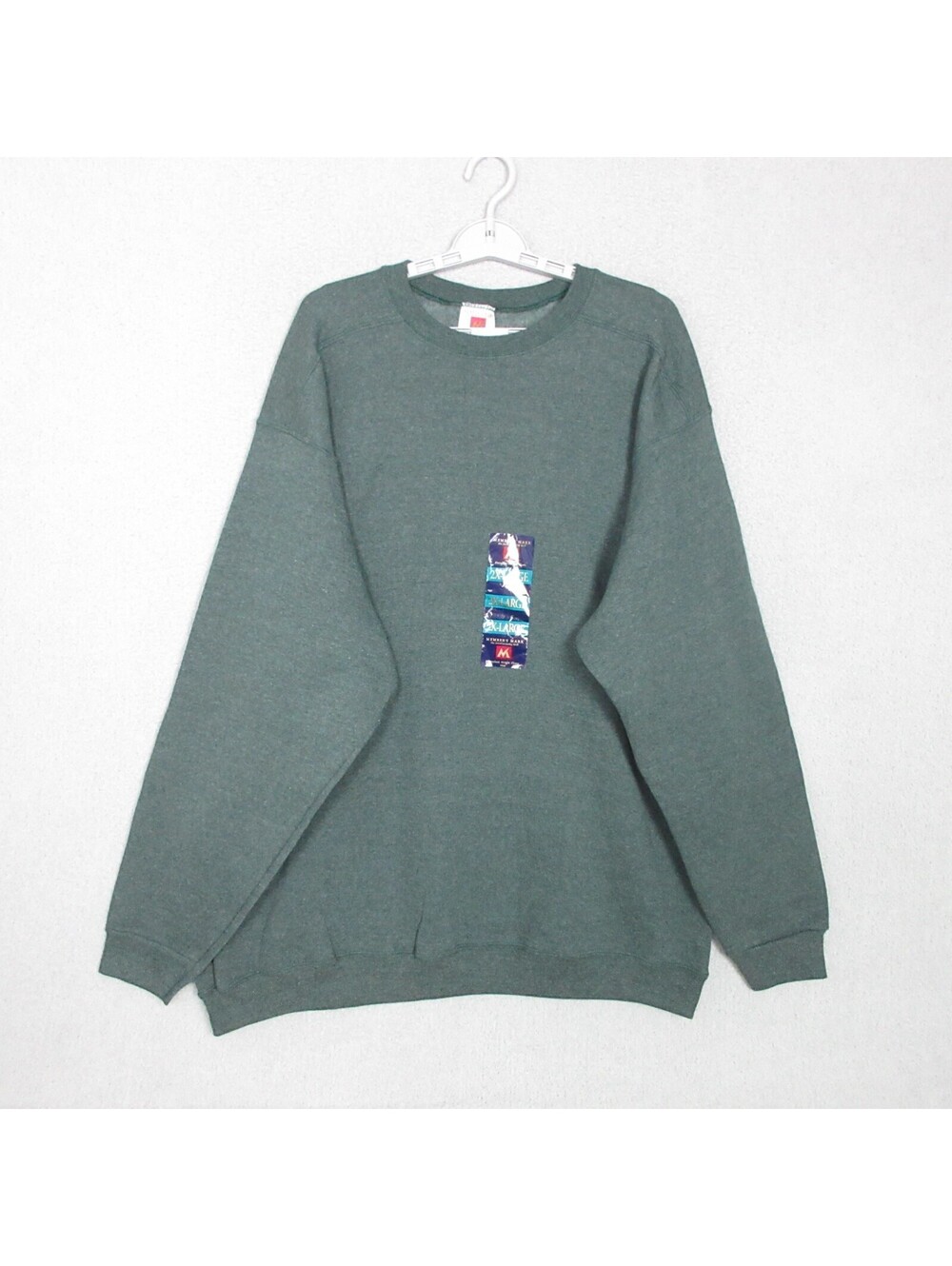 NWT Members Mark Sweatshirt Mens XXL Green Heather Crewneck Heavyweight Fleece